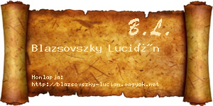 Blazsovszky Lucián névjegykártya